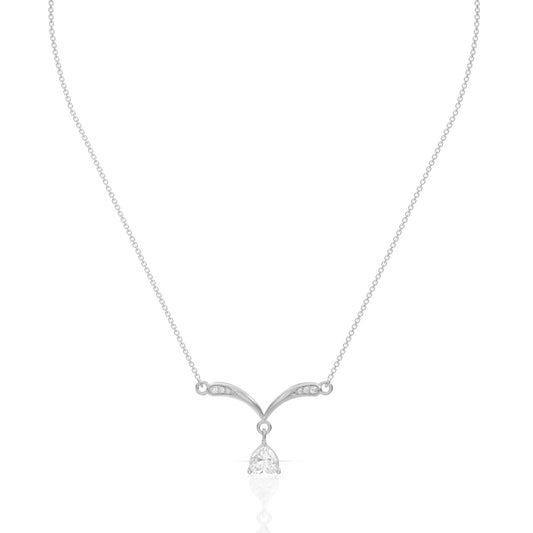 Silver Ornate Hearts Pendant with Link Chain