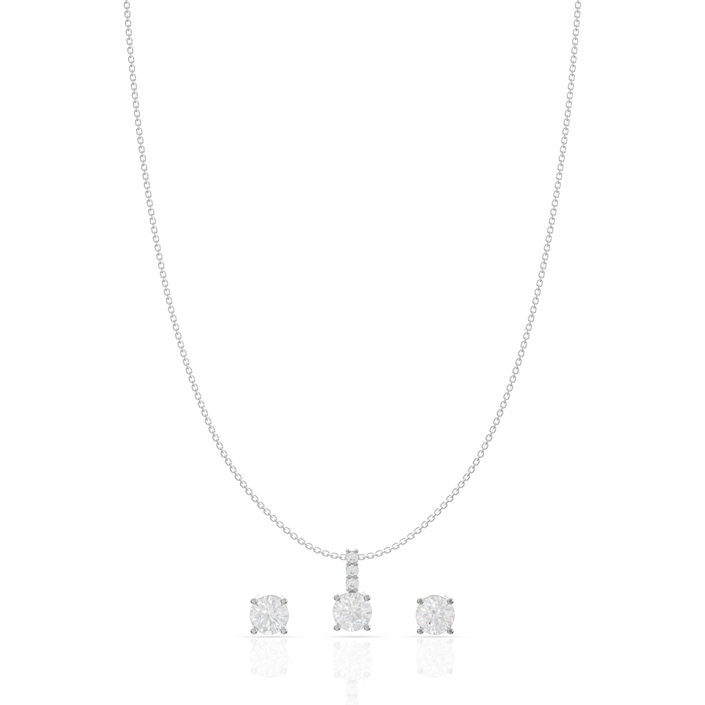 Minimalist Silver Square Pendant Set