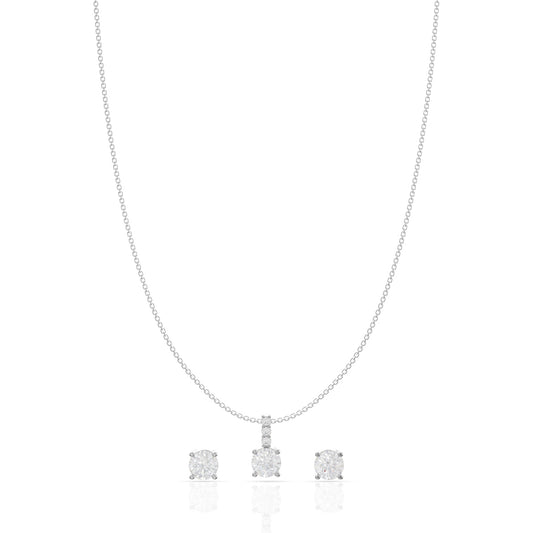 Minimalist Silver Square Pendant Set
