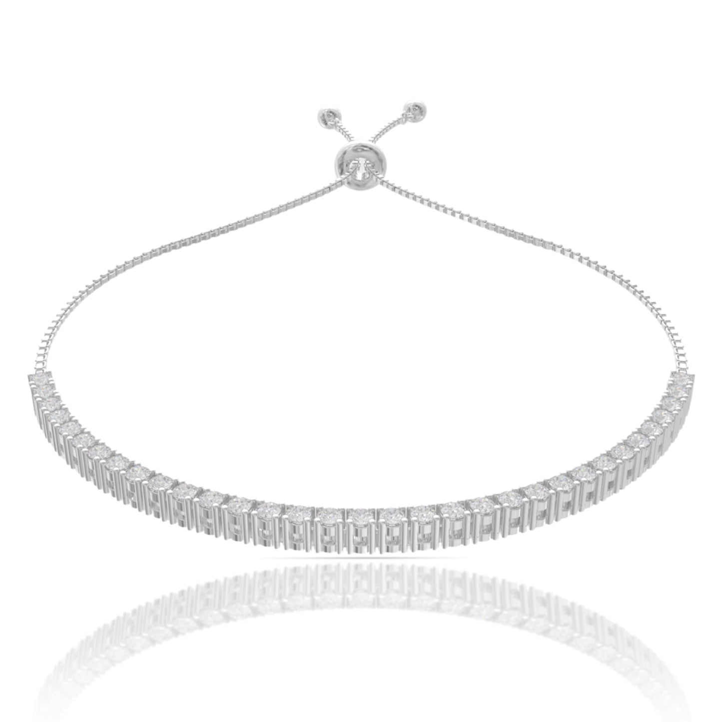925 Sterling Silver Crystal Cubic Zirconia Classic String Diamond Bracelet