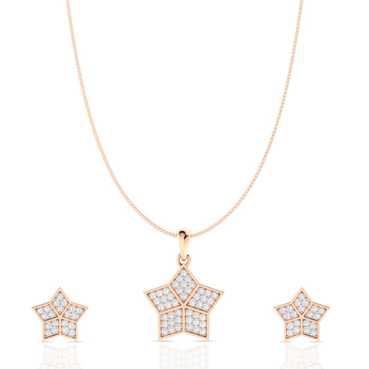 Diamond Star Pendant Set In Silver