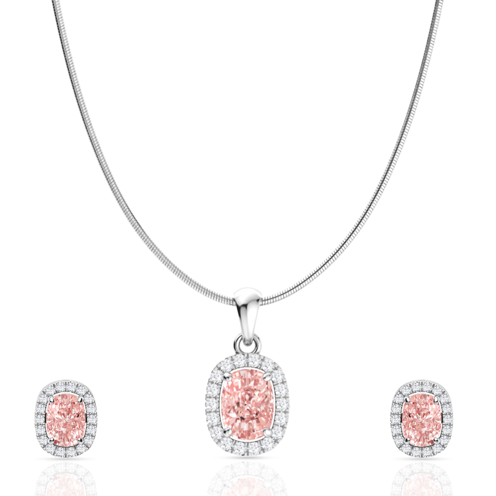 Gleaming Silver Pendant Set