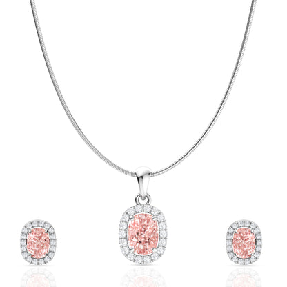 Gleaming Silver Pendant Set