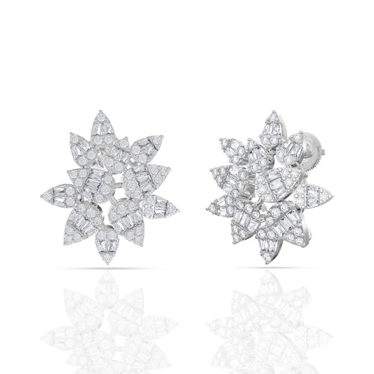 Sterling Silver Swirling Zircon Earrings