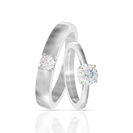 Classic Solitaire Couple Rings