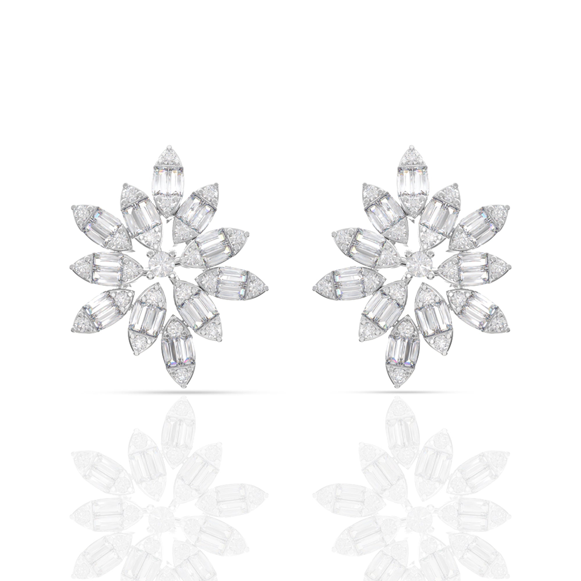 Sterling Silver Shimmer Diamond Earrings
