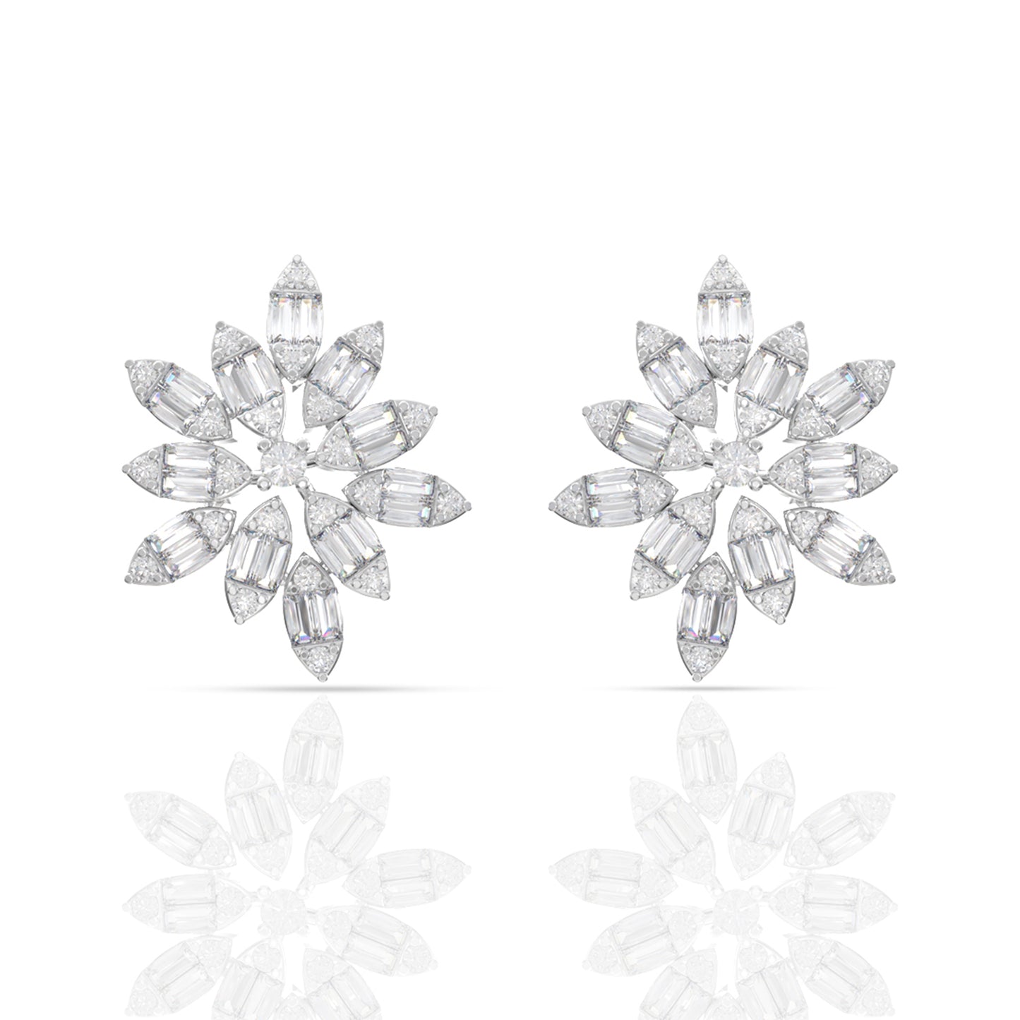 Sterling Silver Shimmer Diamond Earrings