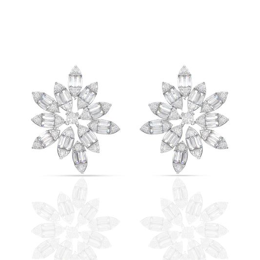 Sterling Silver Shimmer Diamond Earrings