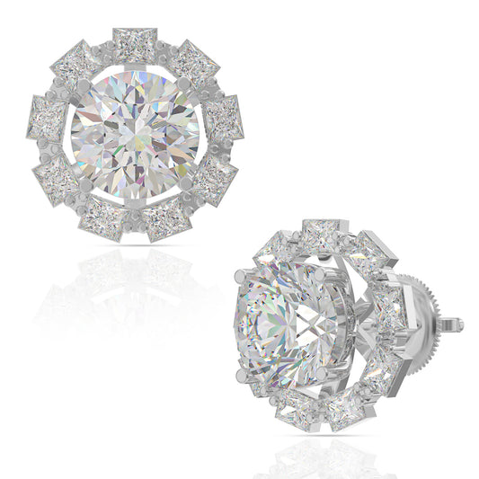 Solitaire Silver Stud Earrings