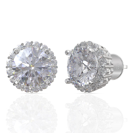 Silver Shimmering Love Stud Earrings