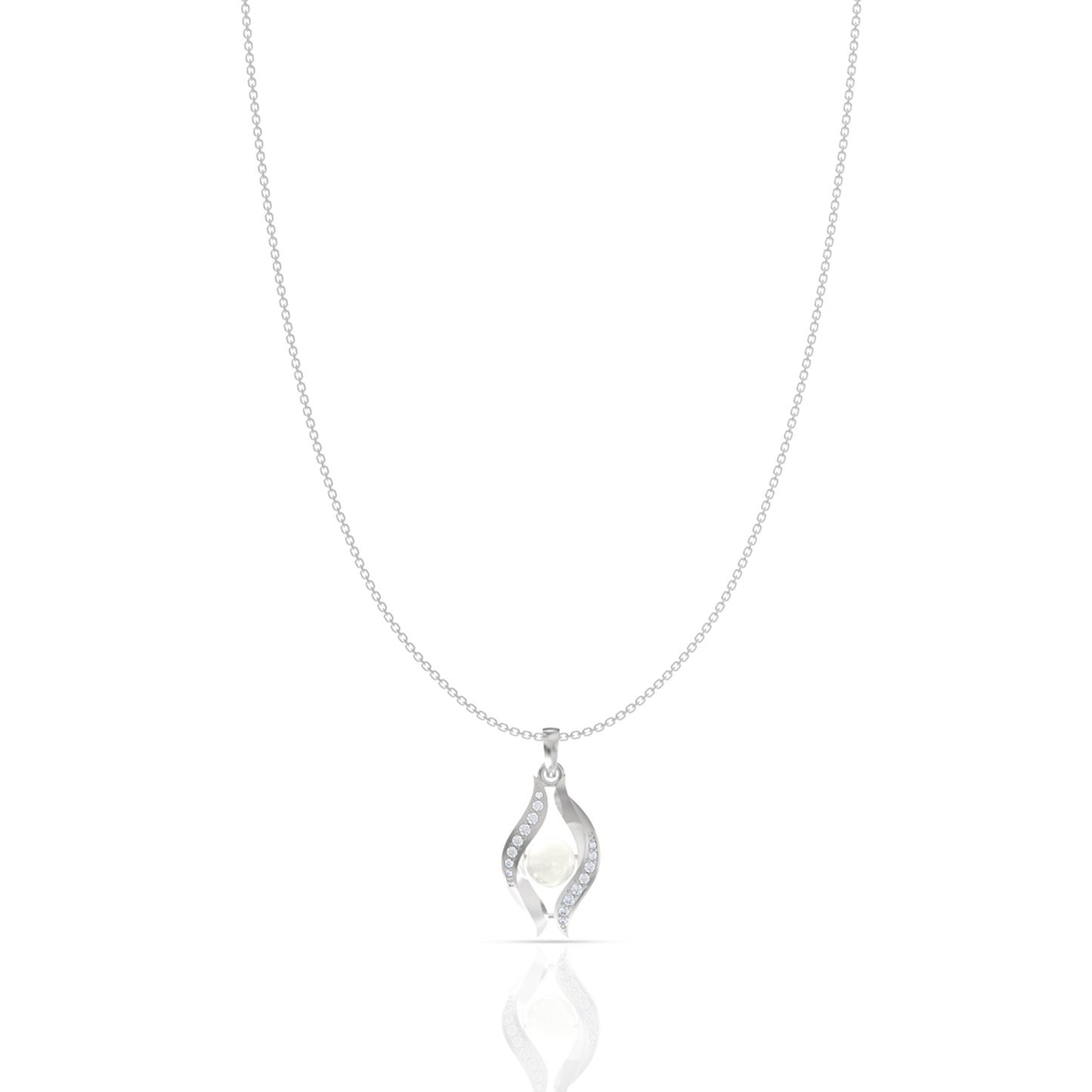 Pearl in Twist Pendant with Chain