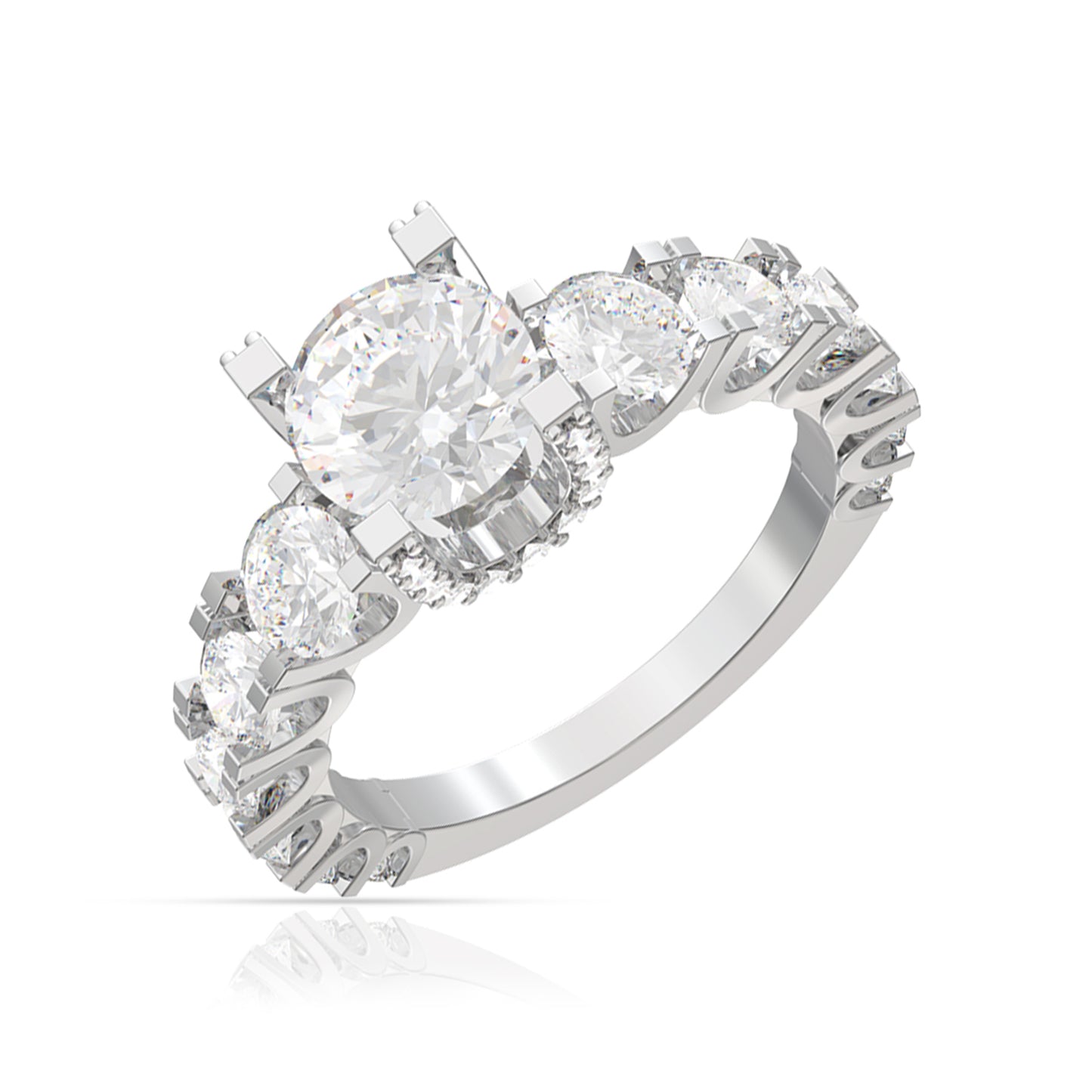 Silver Zircon Embrace Ring