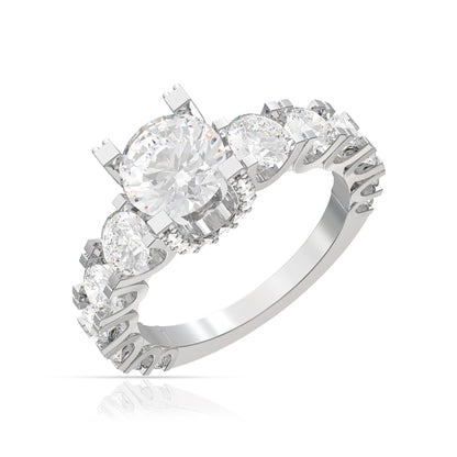 Silver Zircon Embrace Ring