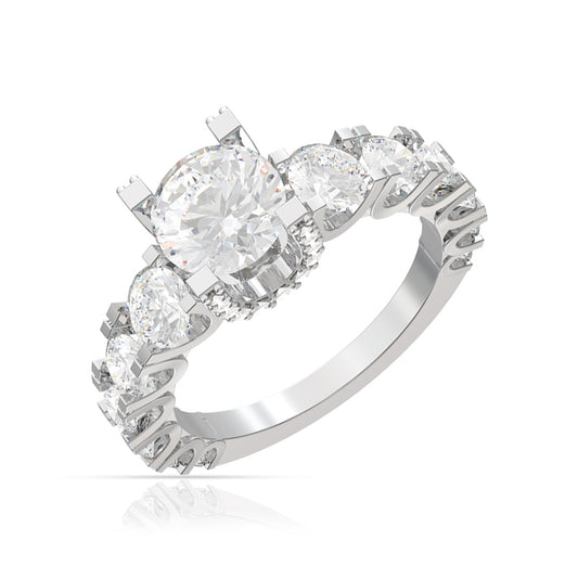 Silver Zircon Embrace Ring