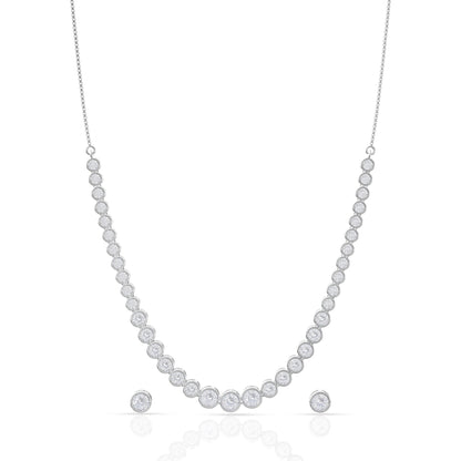 Majestic Solitaire Silver Necklace Set