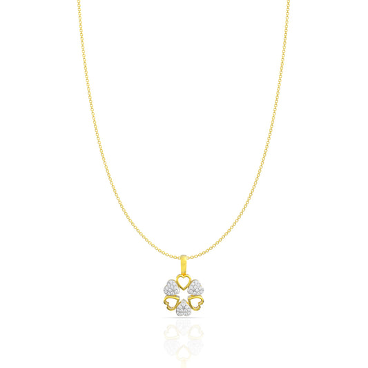 Clover Heart Silver Pendant