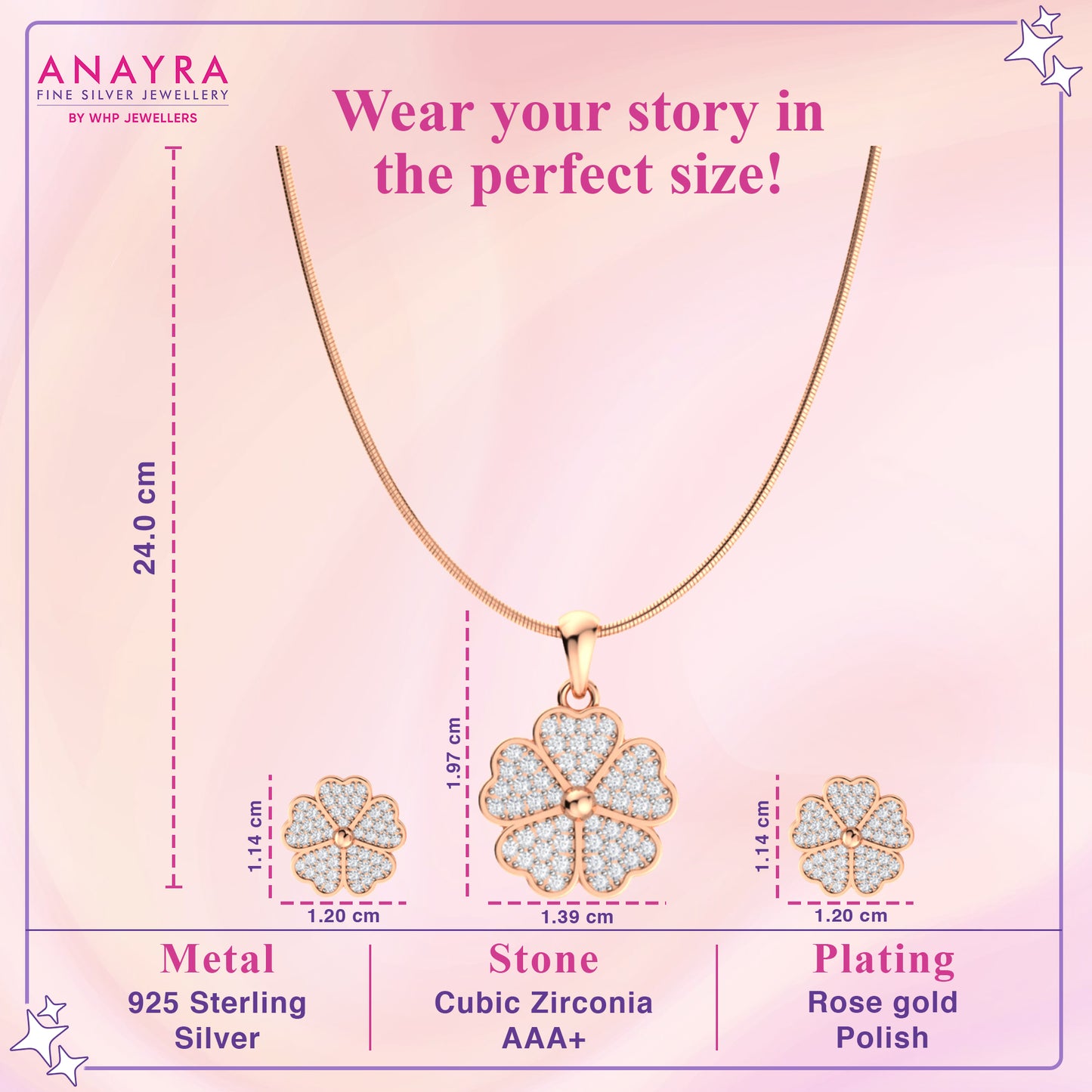 Blooming Flower Pendant Set In Sterling Silver