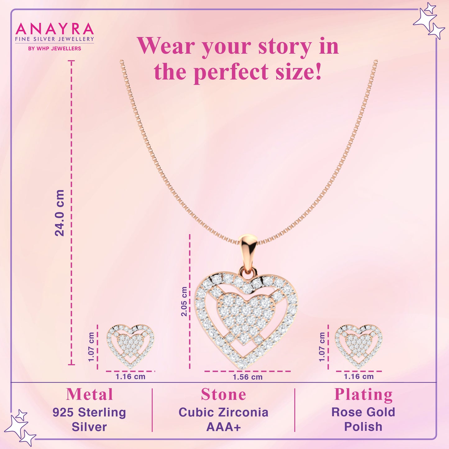 Silver Shiny Cupid Pendant Set
