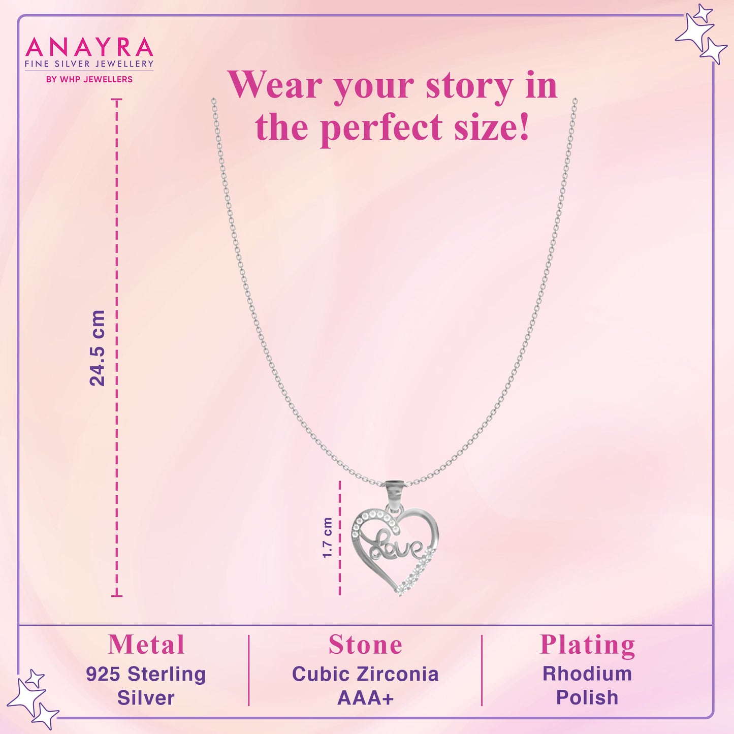 In Love Silver Heart Pendant