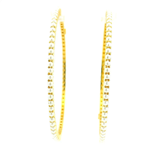 Simple Pearl Edge Gold Plated Bangles