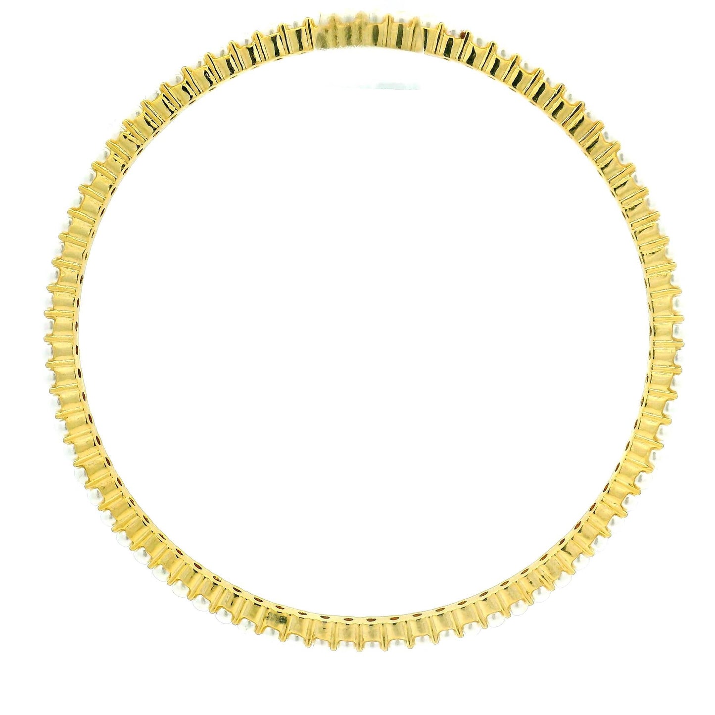 Simple Pearl Edge Gold Plated Bangles