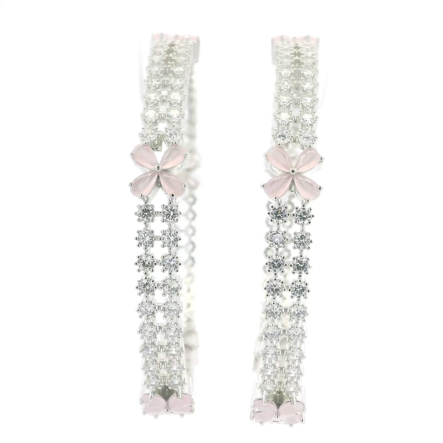 Classic White Crystal Bangles