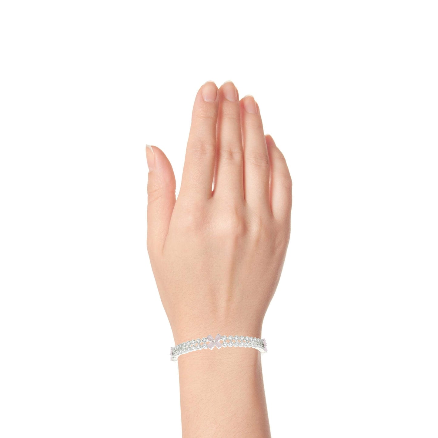 Classic White Crystal Bangles