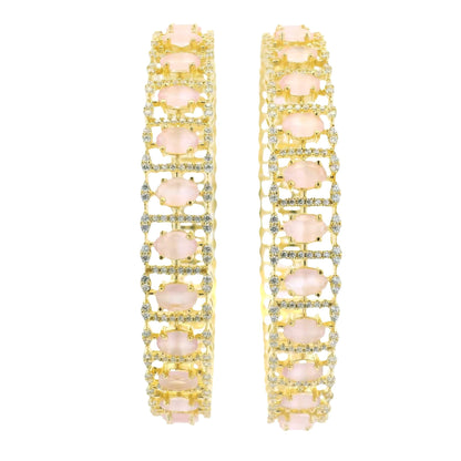 Elegant Pink Gold Plated Bangles