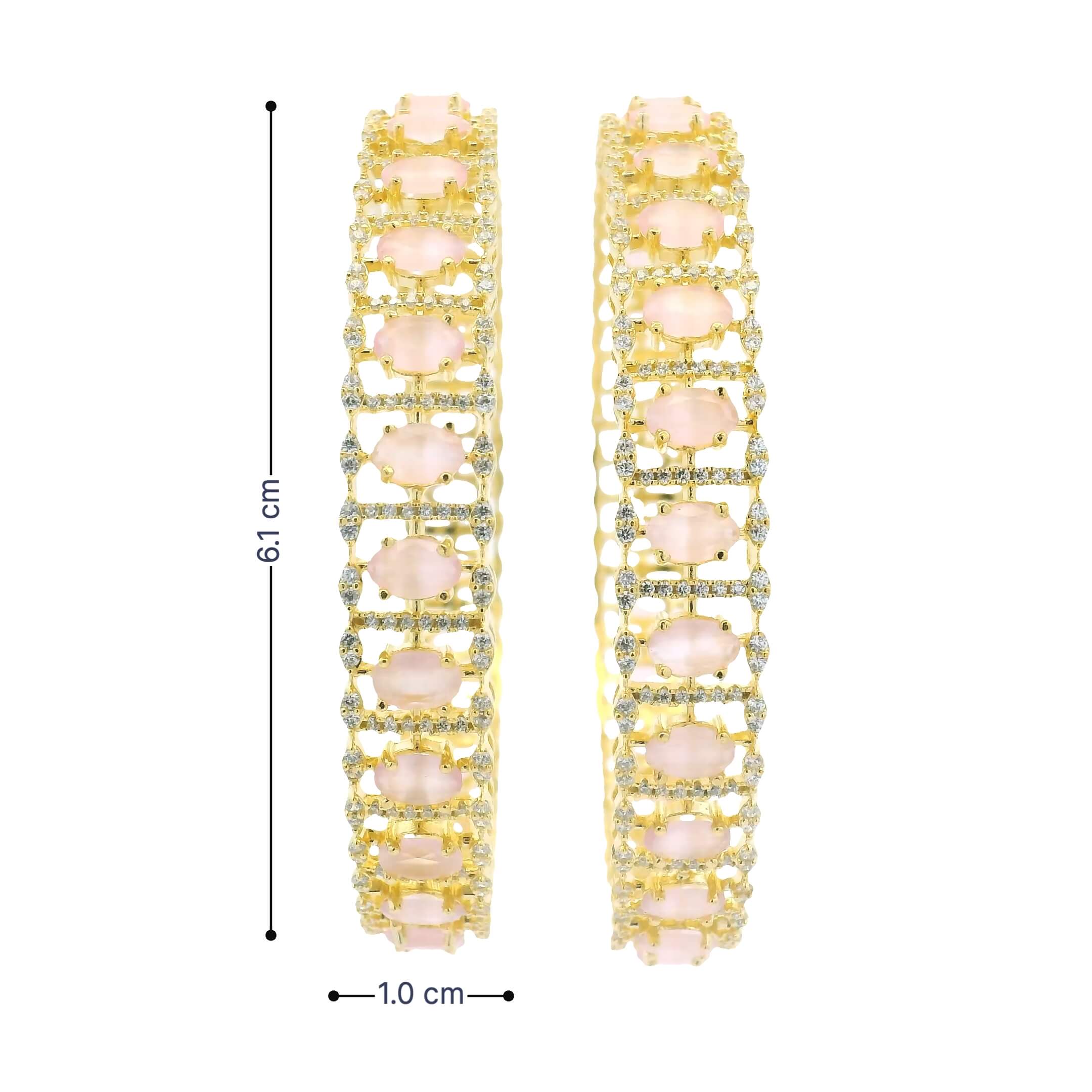 Elegant Pink Gold Plated Bangles