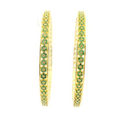 Royal Green Stone Gold Plated Bangles