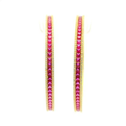 Majestic Pink Ruby Glow Gold Plated Bangles