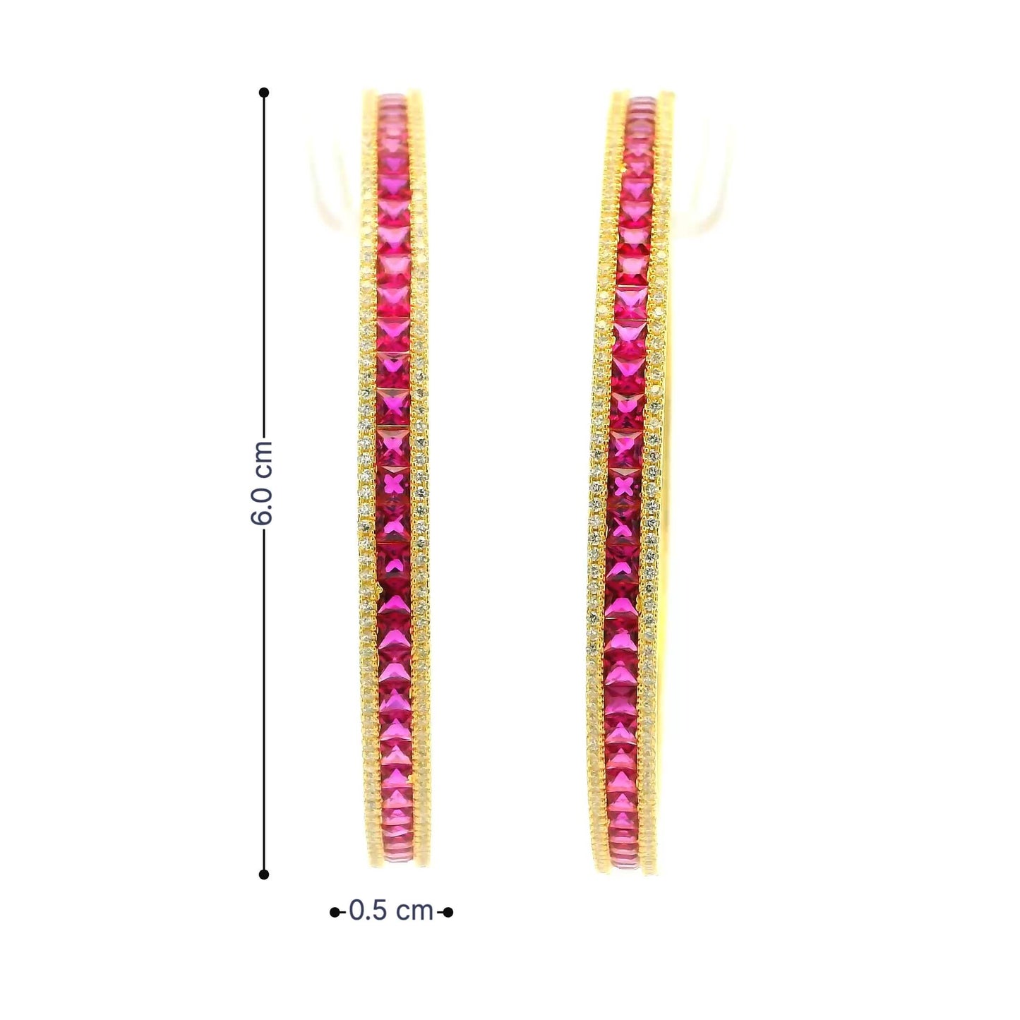 Majestic Pink Ruby Glow Gold Plated Bangles