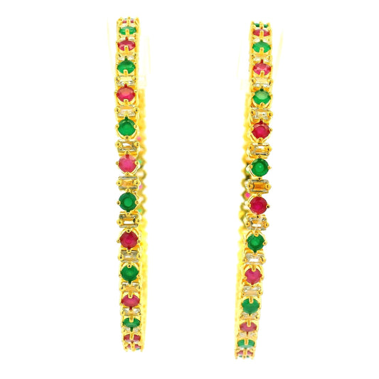 Traditional Multi-Color Stone Gold Plated Bangles