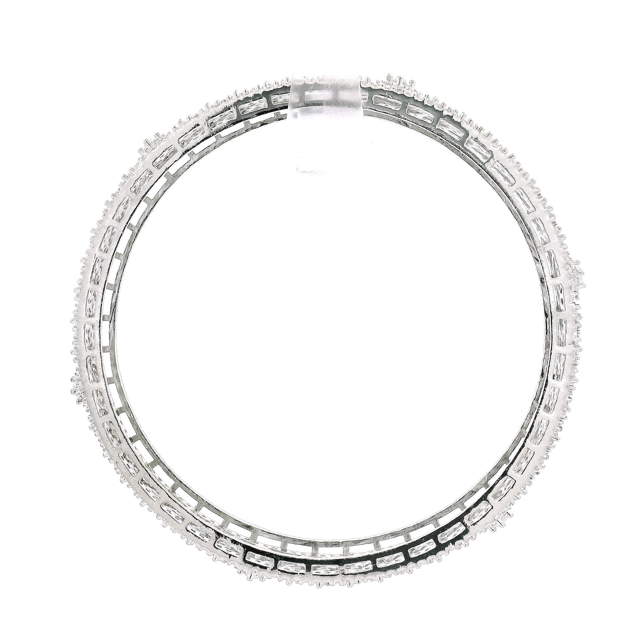Timeless Sparkle Rhodium Bangles
