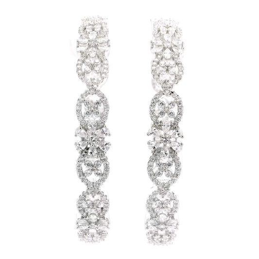 Bridal Diamond Look Silver Finish Bangles