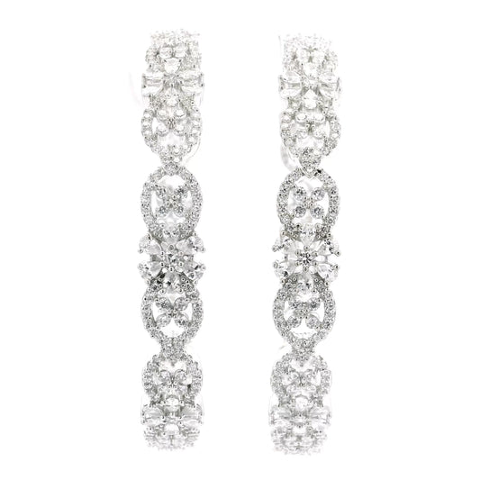 Bridal Diamond Look Silver Finish Bangles