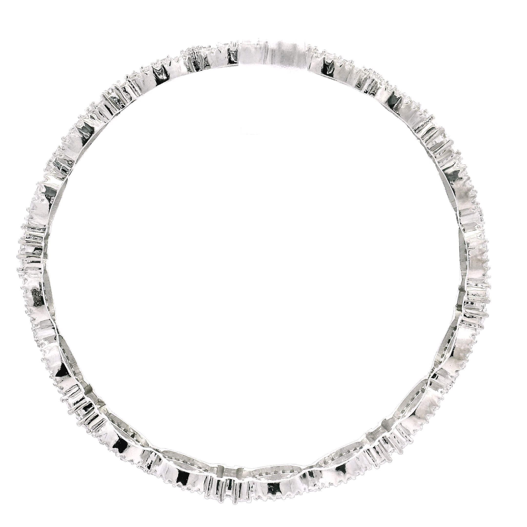 Bridal Diamond Look Silver Finish Bangles