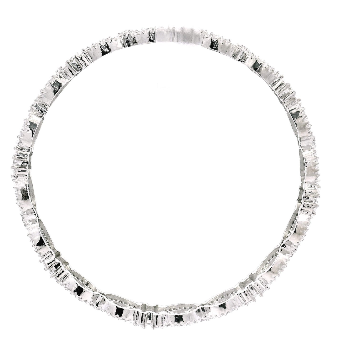 Bridal Diamond Look Silver Finish Bangles