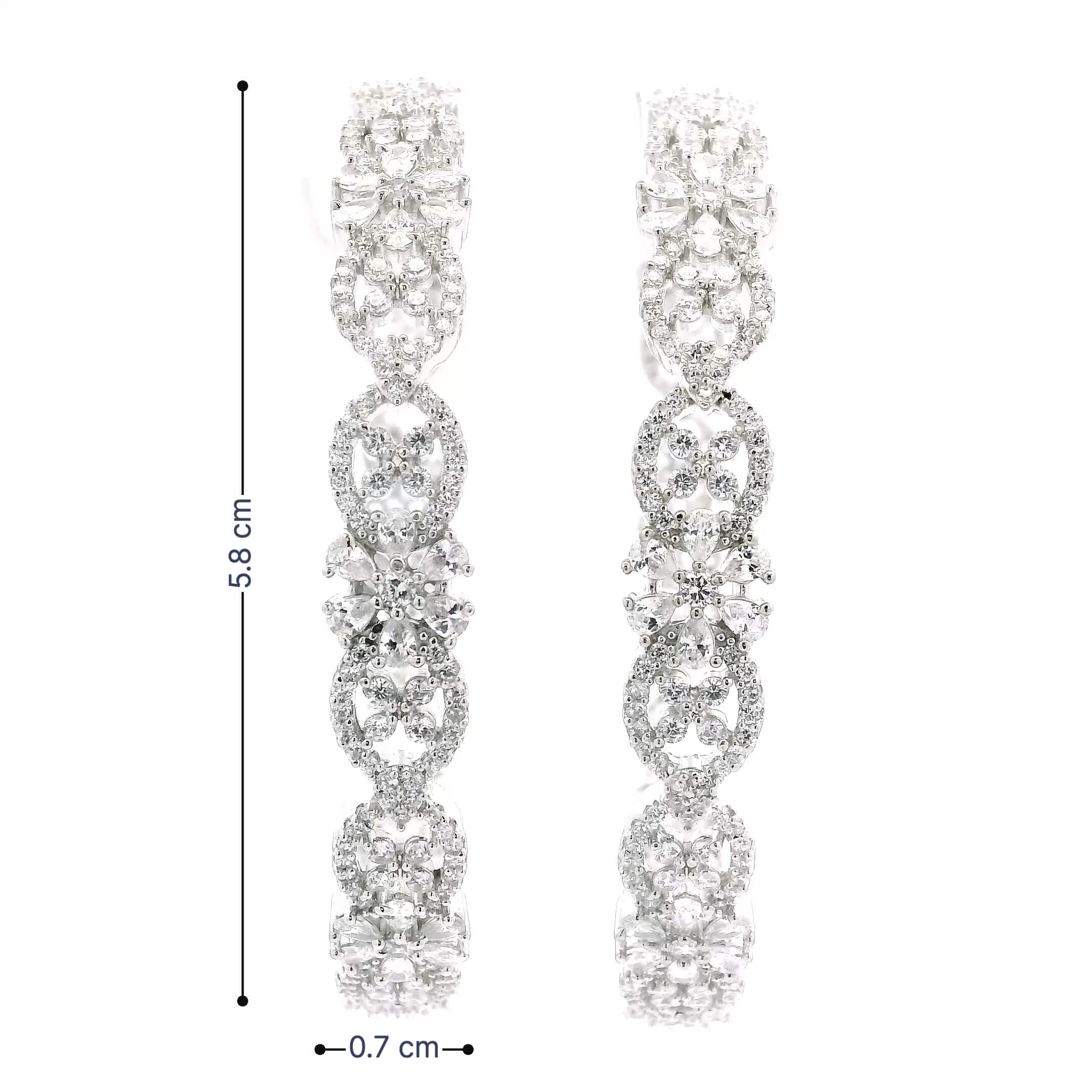 Bridal Diamond Look Silver Finish Bangles