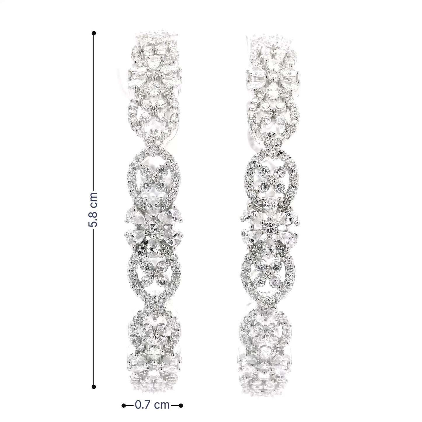 Bridal Diamond Look Silver Finish Bangles