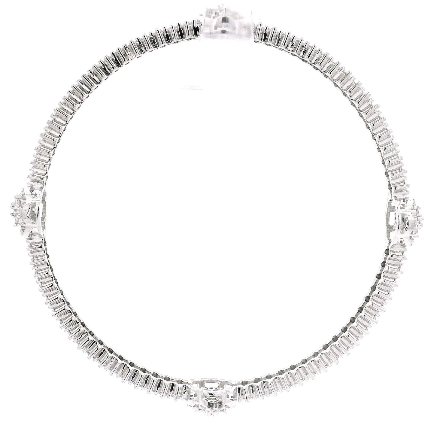 Graceful Clear Stone Flower Cut Bangles