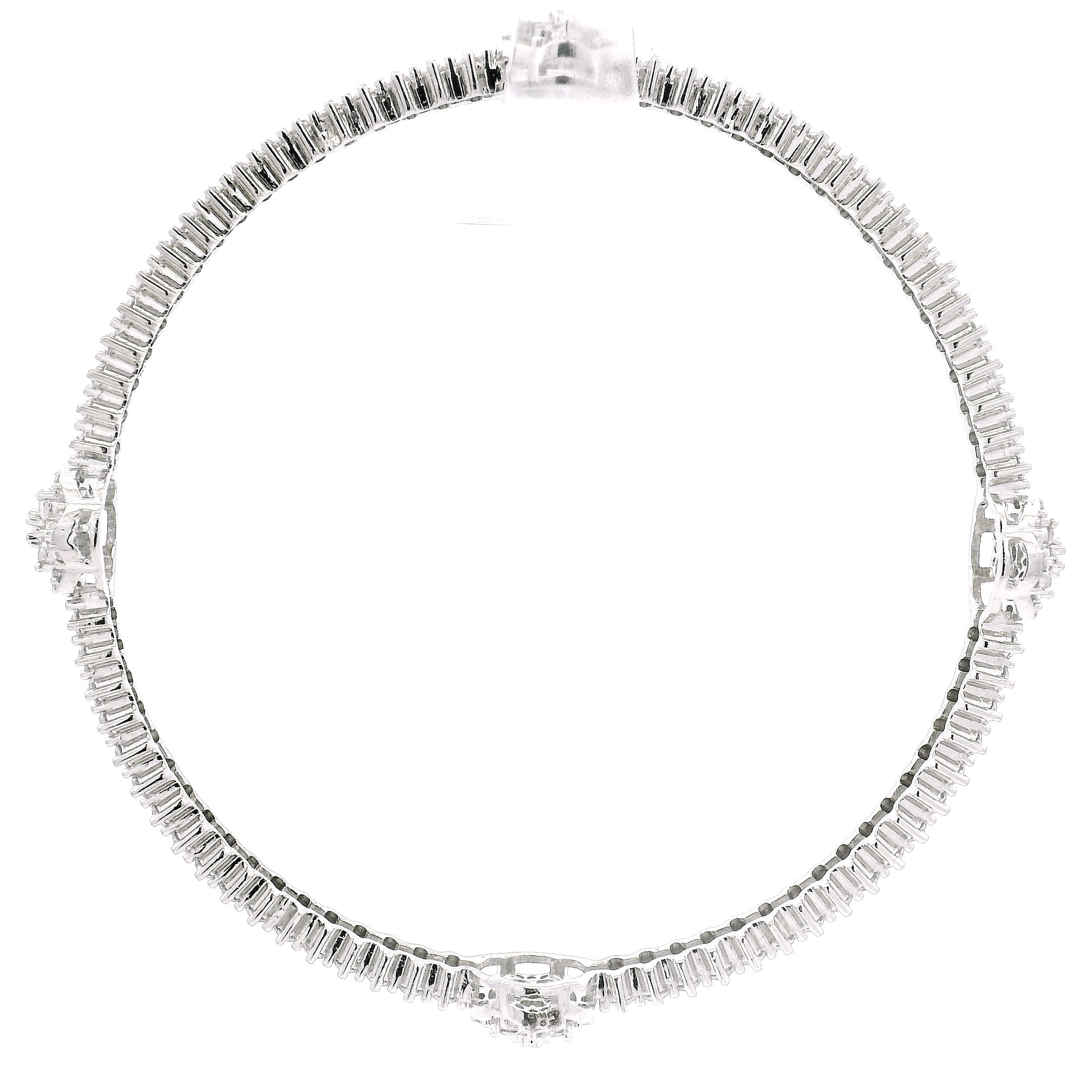 Graceful Clear Stone Flower Cut Bangles