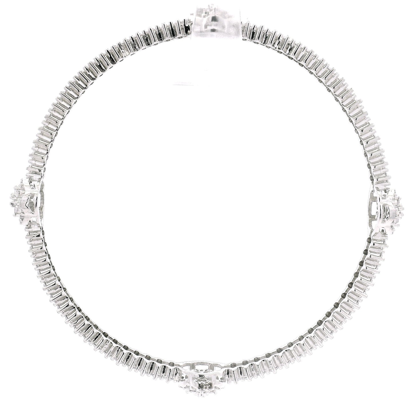 Graceful Clear Stone Flower Cut Bangles