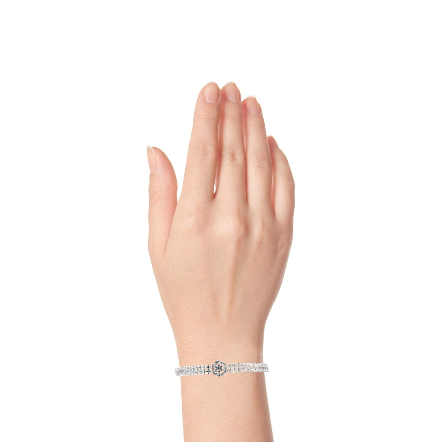 Graceful Clear Stone Flower Cut Bangles