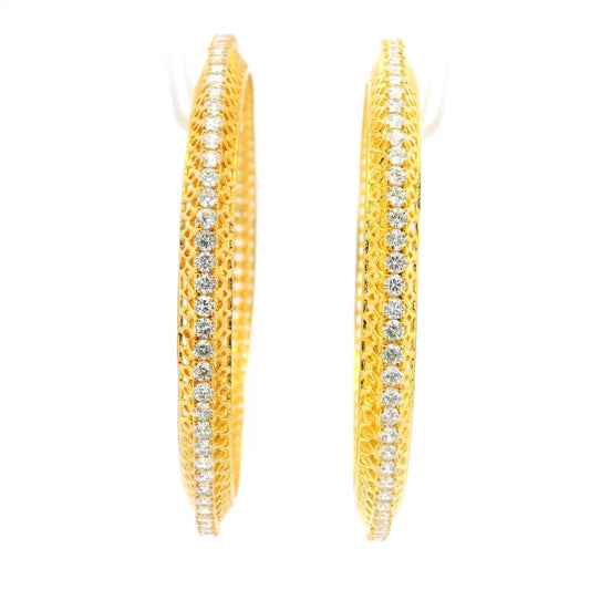 Slim Gold Plated Crystal Bangles