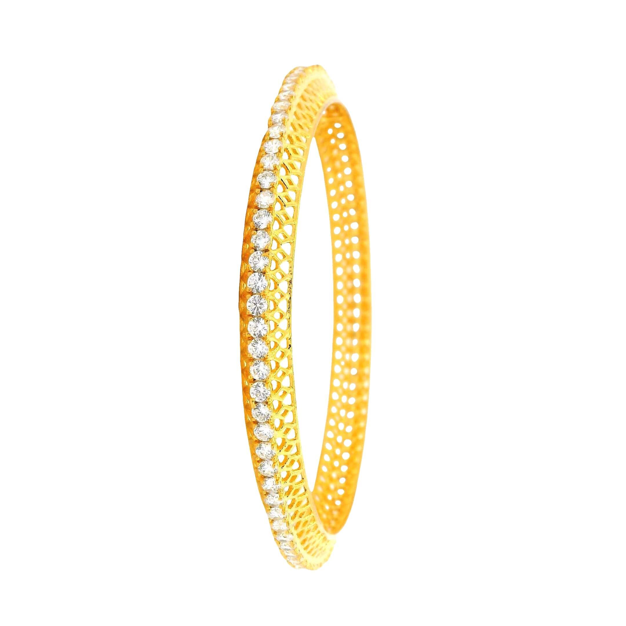 Slim Gold Plated Crystal Bangles