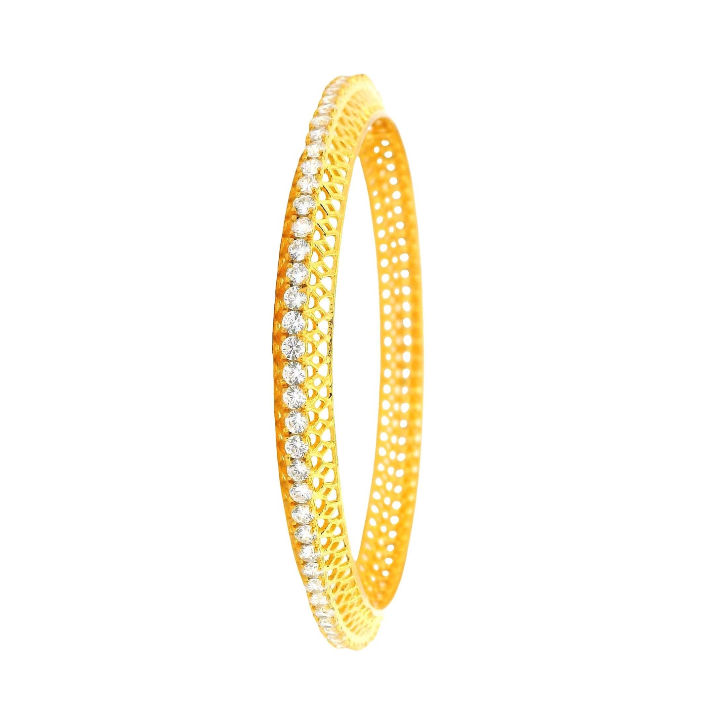 Slim Gold Plated Crystal Bangles