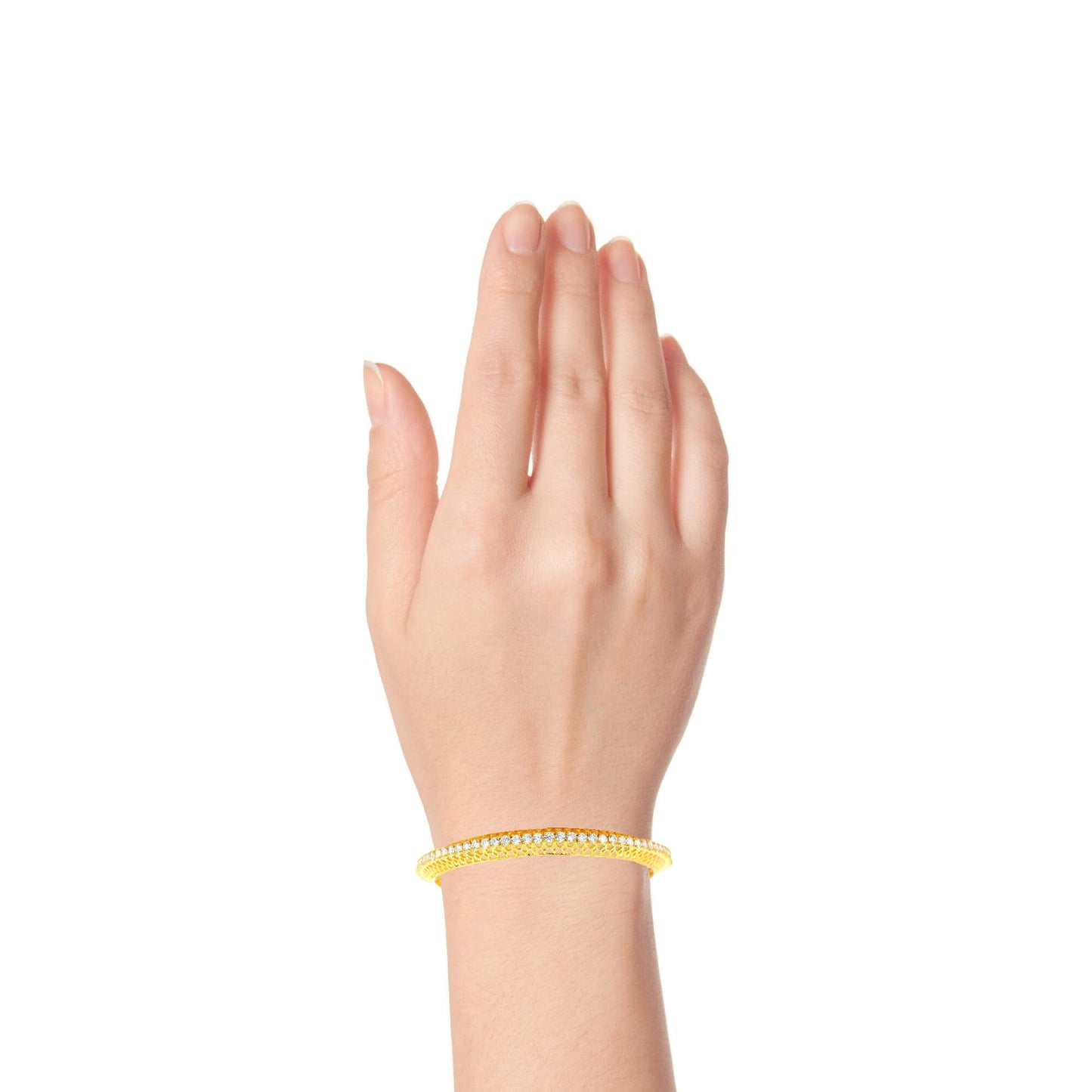 Slim Gold Plated Crystal Bangles