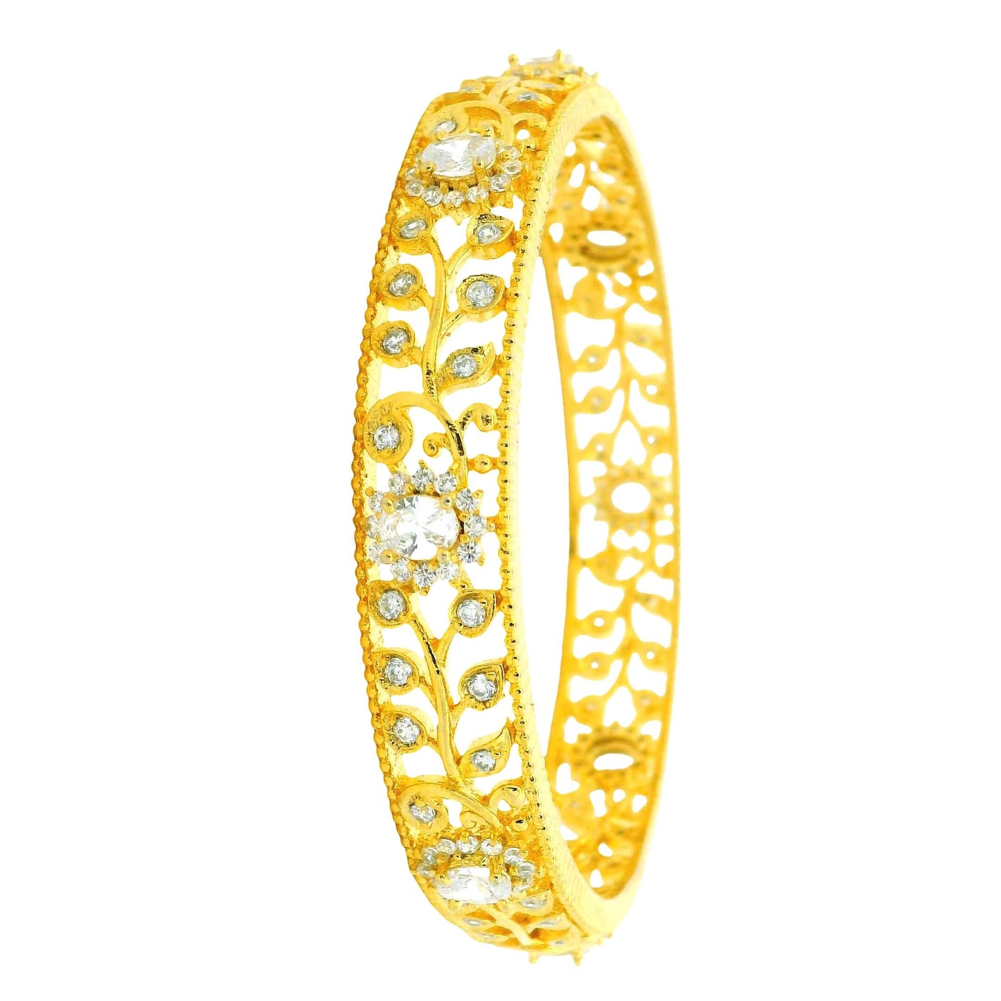 Royal Look Floral Design Gold Plated Bangles