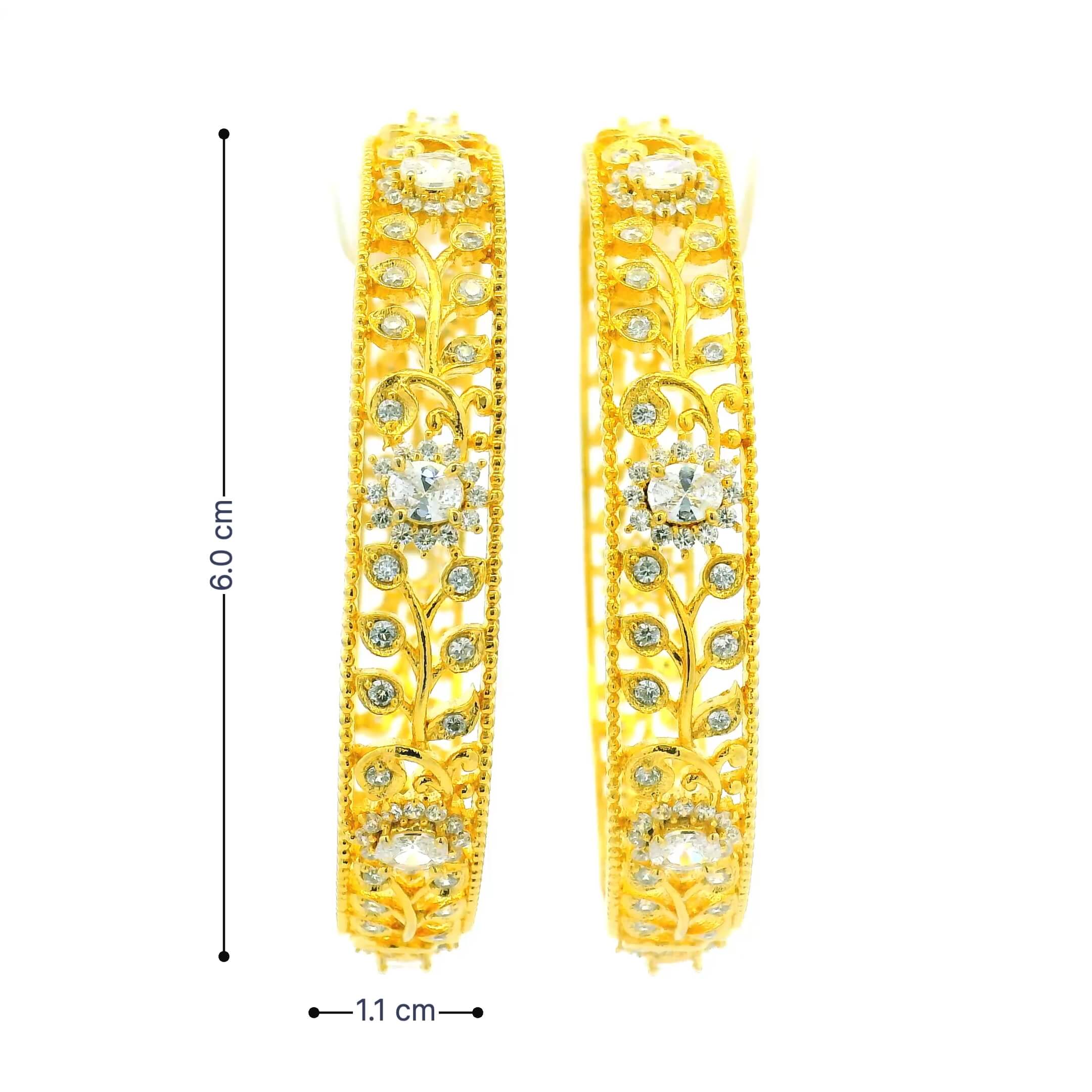 Royal Look Floral Design Gold Plated Bangles